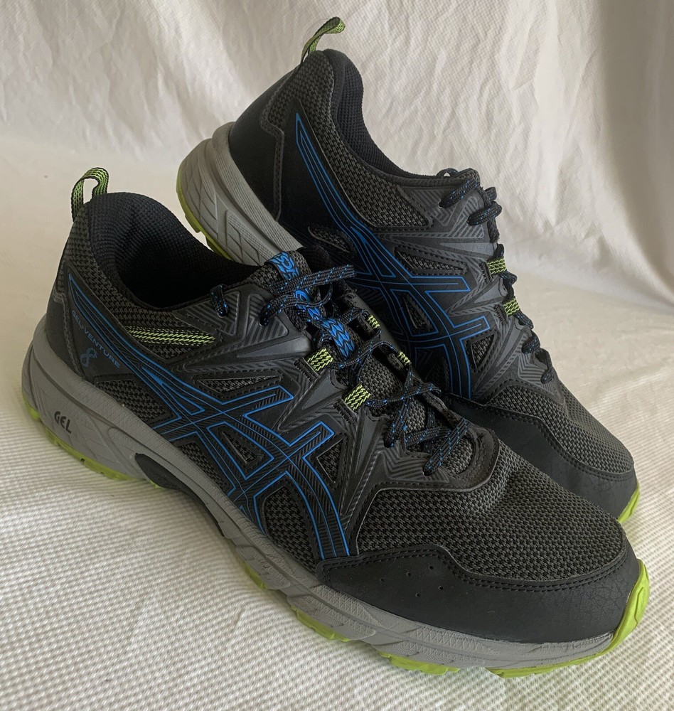Asics Gel-Venture 8 Shoes Men Size 12 Black/Blue/Green 1011A824 Running Sneakers