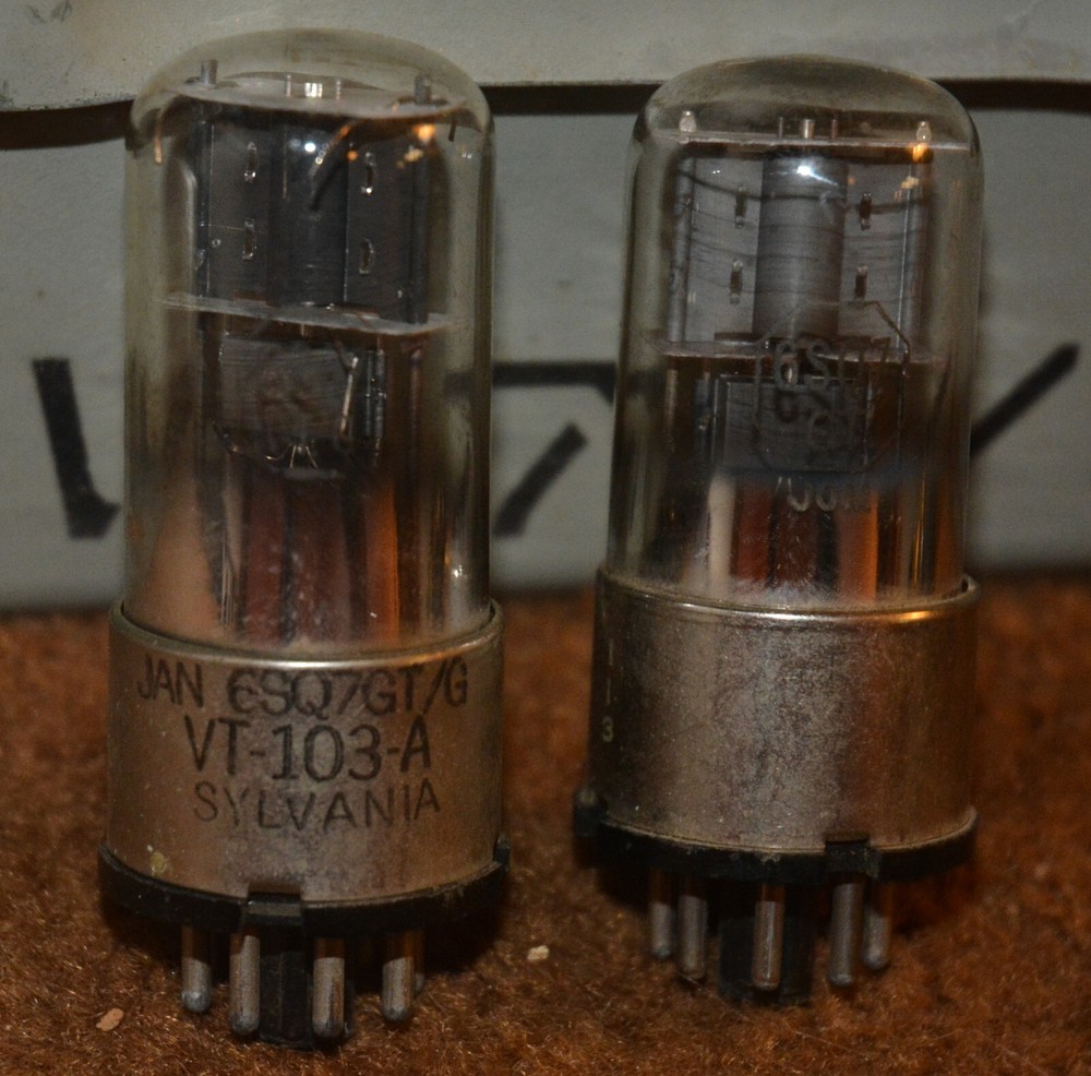 2 Sylvania 6SQ7 Vacuum Tubes - Tested Good on TV-7D/U Tube Tester