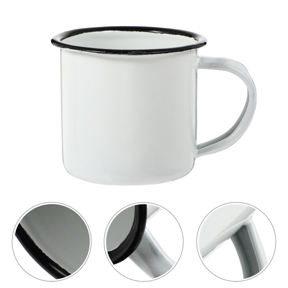 Vintage Metallic Mini Mug Man Travel Retro Tea Cup Enamel Style  