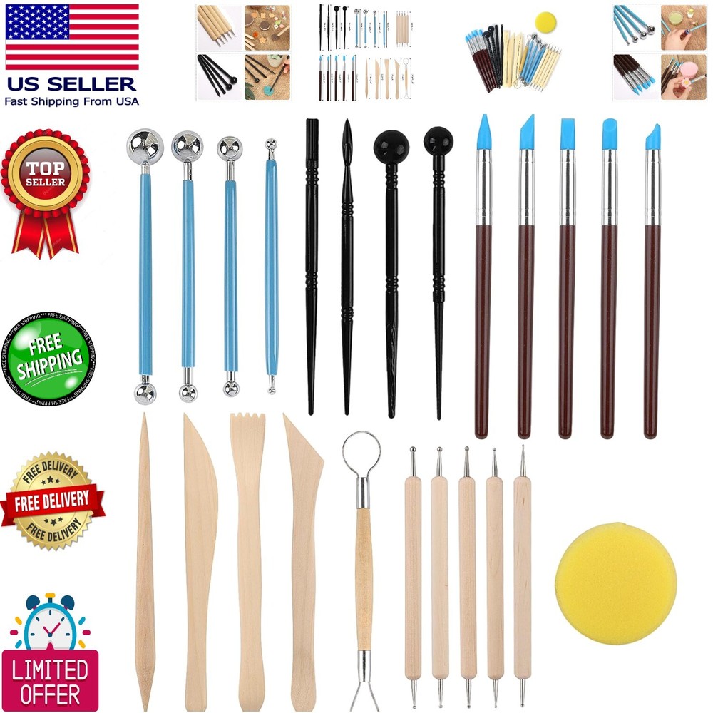 Creative Kids' Polymer Clay Toolset - 24-Pcs for Modeling & Sculpture Fun
