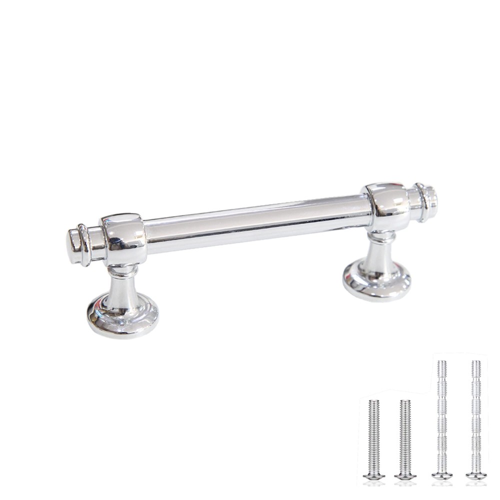 15Pack Cabinet Pull Polished Chrome Drawer Handle 3Inch (76mm) Hole Centers Z...