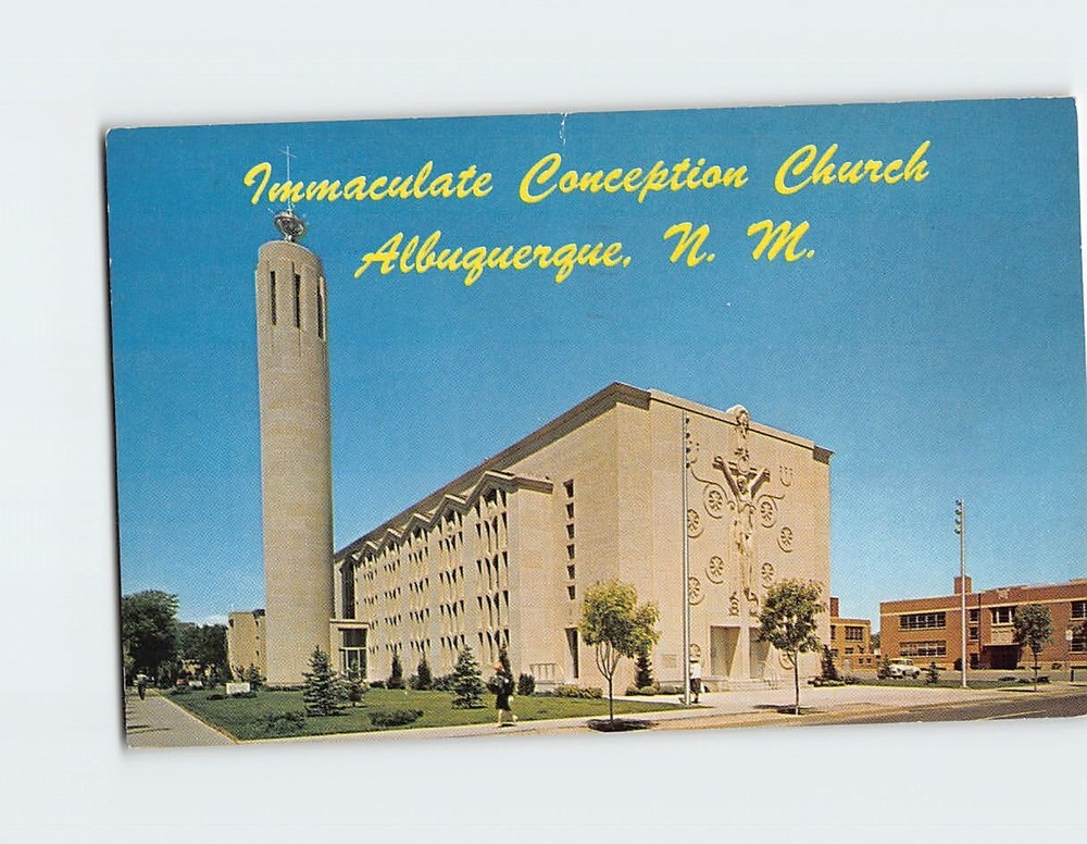 Postcard Immaculate Conception Church Albuquerque New Mexico USA