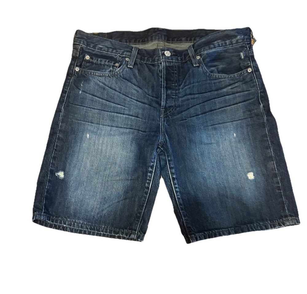 Levi’s 501 Denim Shorts Men’s Size 30 Dark Wash Distressed Button Fly