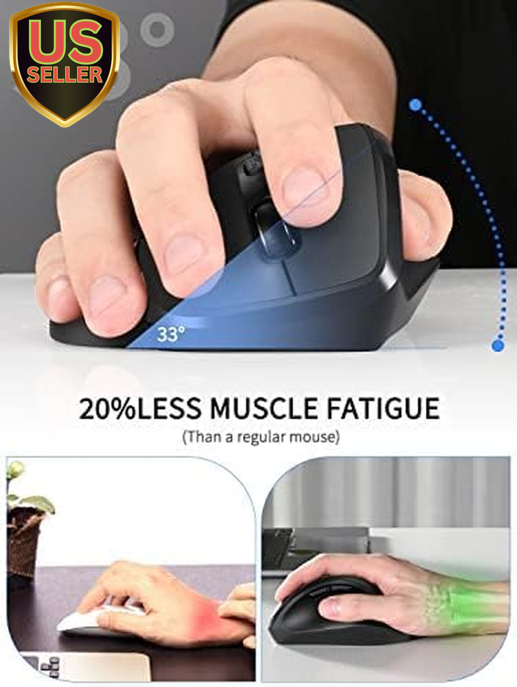 Newtral Wireless Vertical Ergonomic Mouse 2.4Ghz Optical Comfort Grip