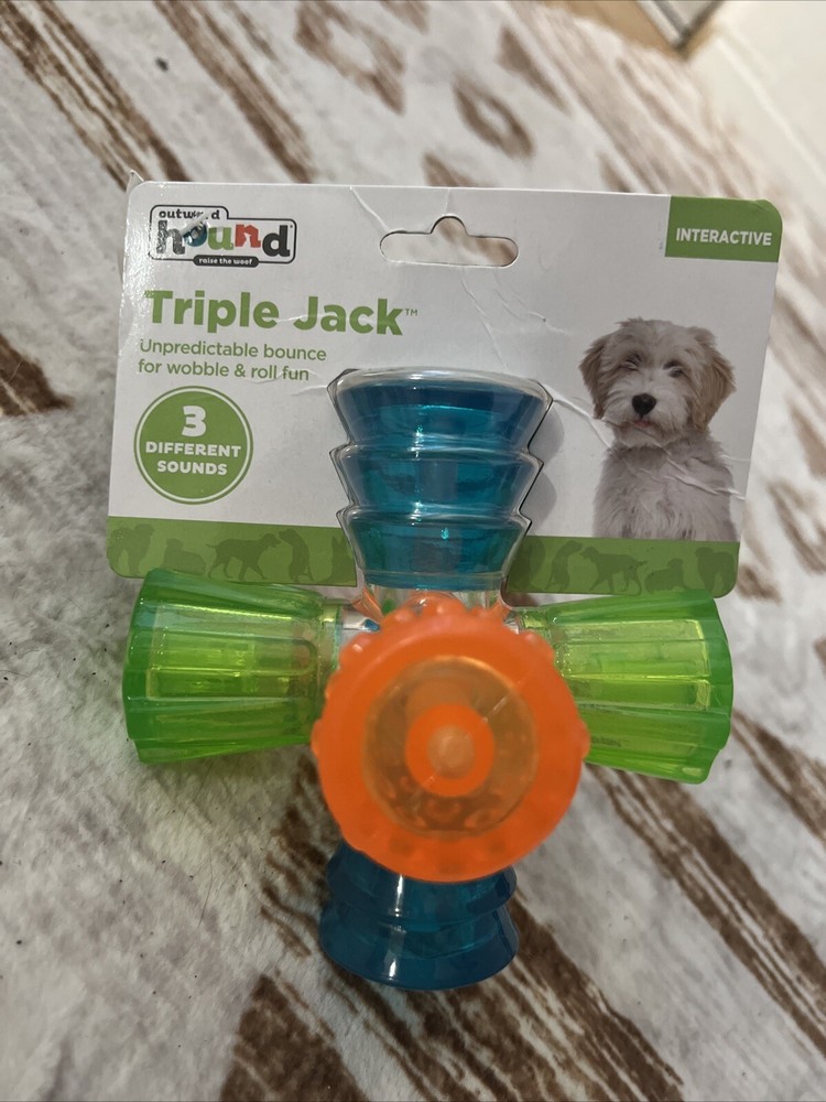 Outward Hound TRIPLE JACK Unpredictable Bounce Wobble Dog Toy NIP