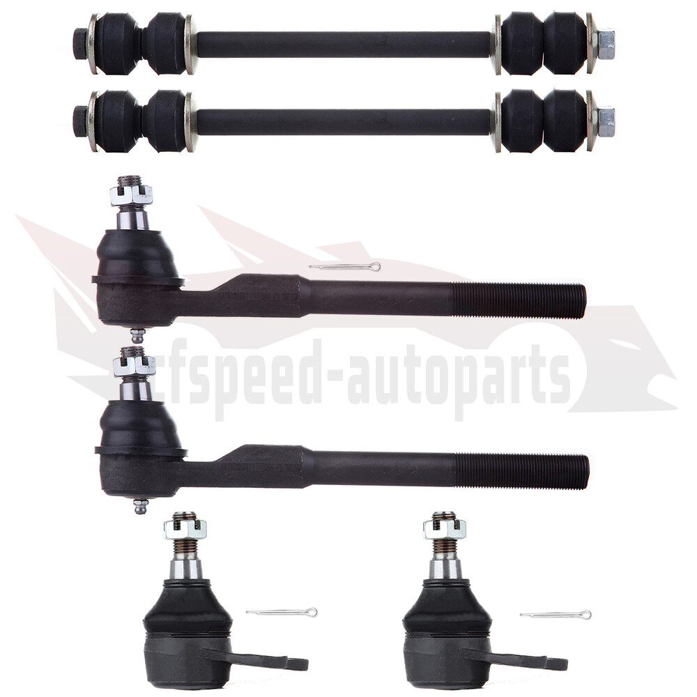 6pcs Front Upper Ball Joints Sway Bar Tie Rod For 2000-2002 Dodge Ram 2500 3500