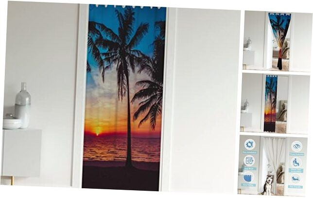 Ocean Sunset Doorway Curtain Privacy Mat 52