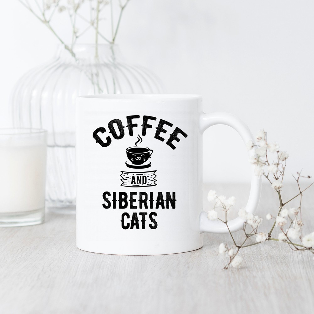 Siberian Cat Lover Coffee Mug with Adorable Siberian Cat Design
