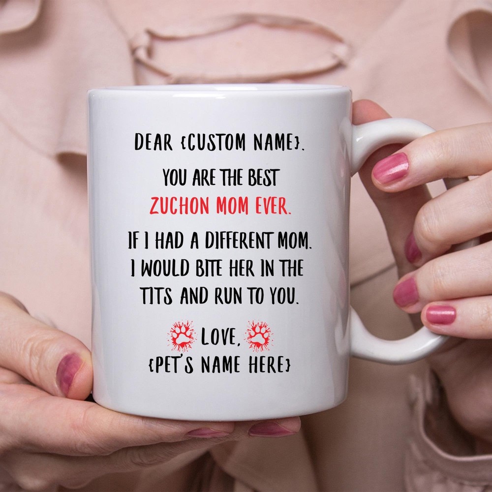 Zuchon Mom Gift Personalized Mothers Day Gift Mug Custom Name Gifts For Dog Mom