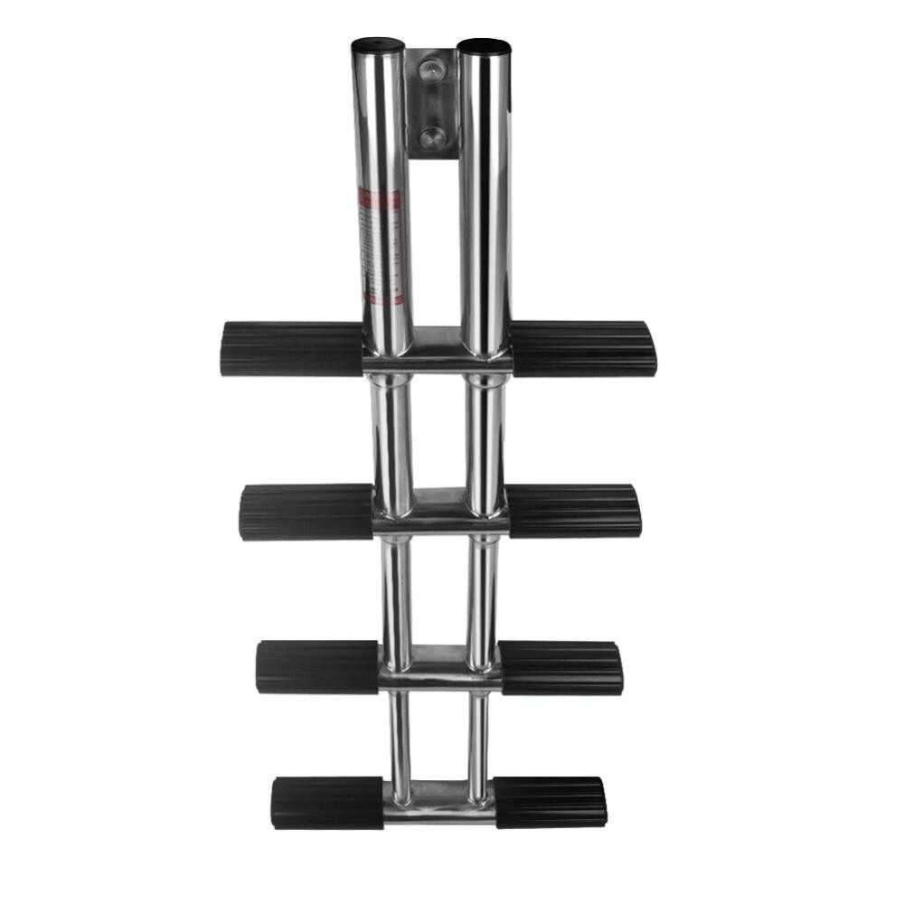 Folding 4 Step Ladder Stainless Steel Boat Ladder Swim Platform Dive Ladder $