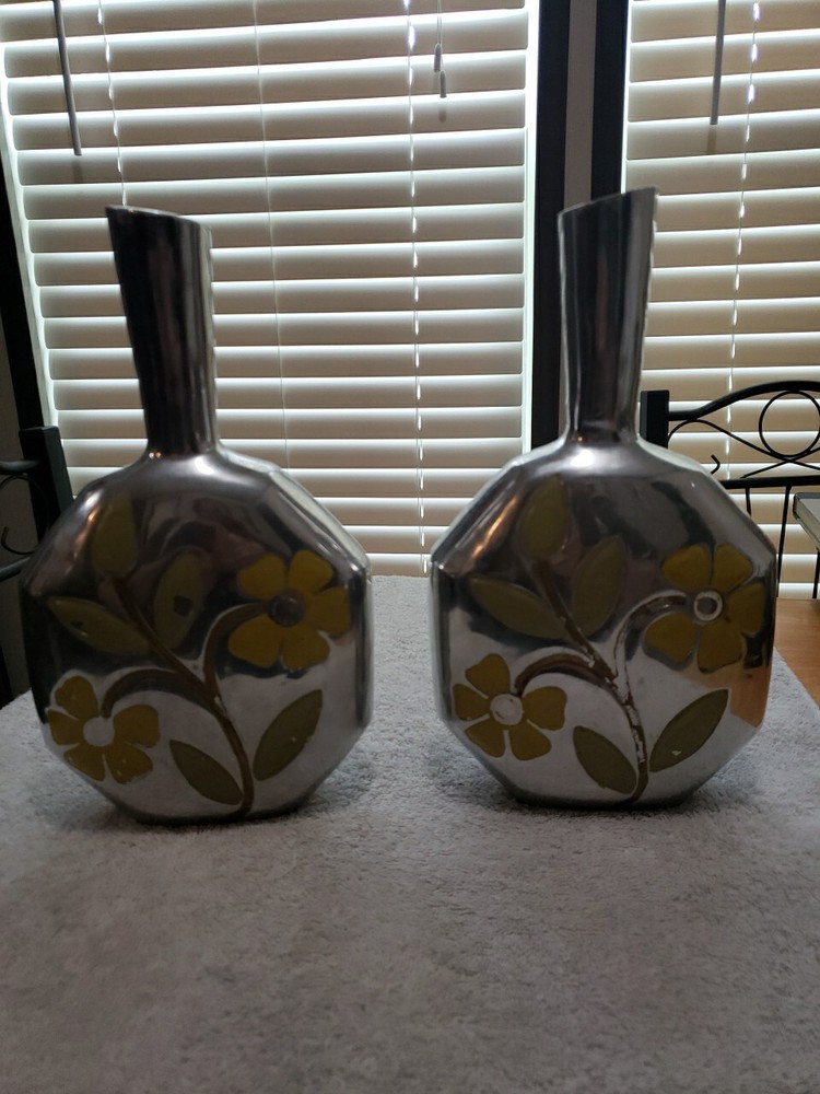 Set Decorative Aluminum Vases Made In India 11.5