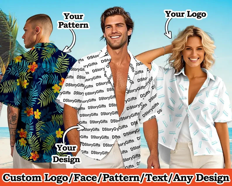 Custom Photo Hawaiian Shirt Personalized Your Image Tropical Beach Vacation Gift