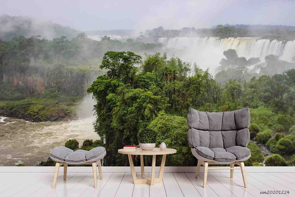 3D Forest Waterfall Landscape Wall Murals Wallpaper Murals Wall Sticker