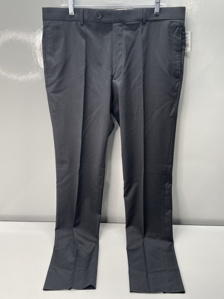 Brooks Brothers Mens Slim Fit Dress Pants Dark Gray Size 36/32 Wool 1818 Tapered