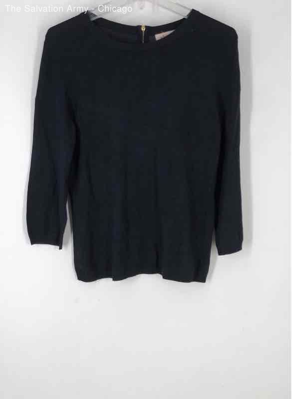 Philosophy Womens Navy Blue Crew Neck Long Sleeve Blouse Top Size Medium