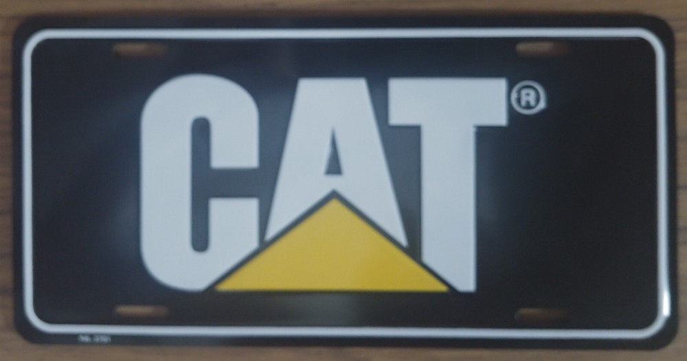 Vintage Caterpillar License Plate Embossed Metal Aluminum New Old Stock CAT