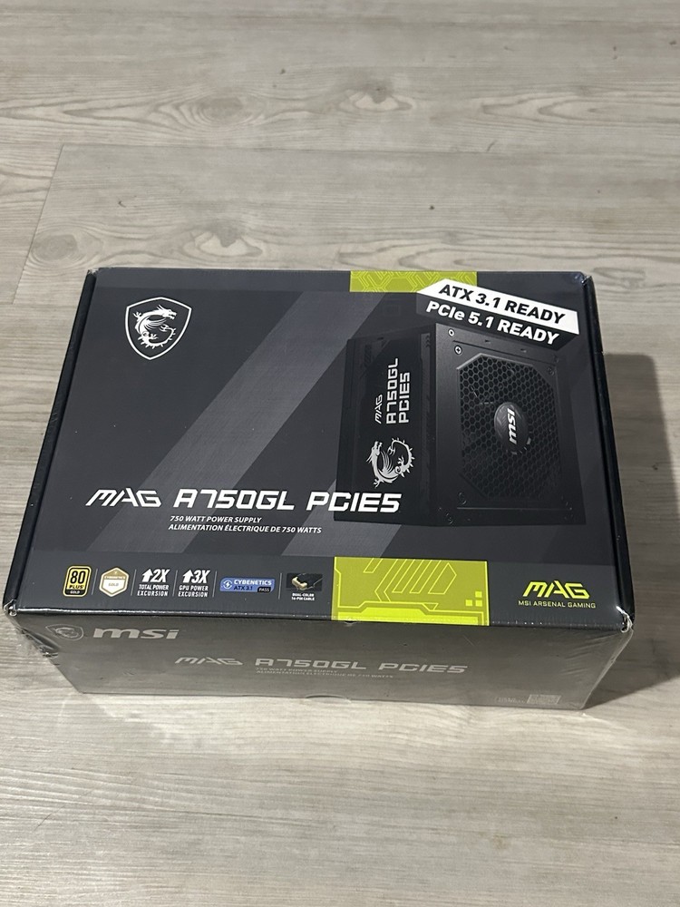 MSI MAG A750GL PCIE5, Fully Modular Compact Gaming 750W Power Supply