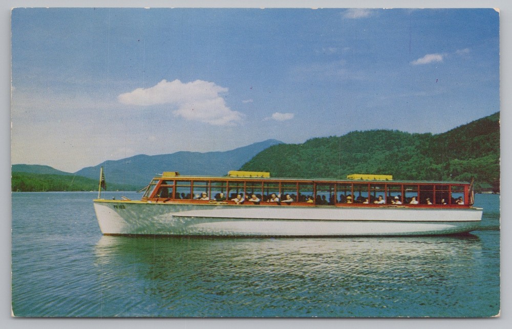Transportation~The Doris~Modern Sightseeing Boat~Lake Placid~Vintage Postcard