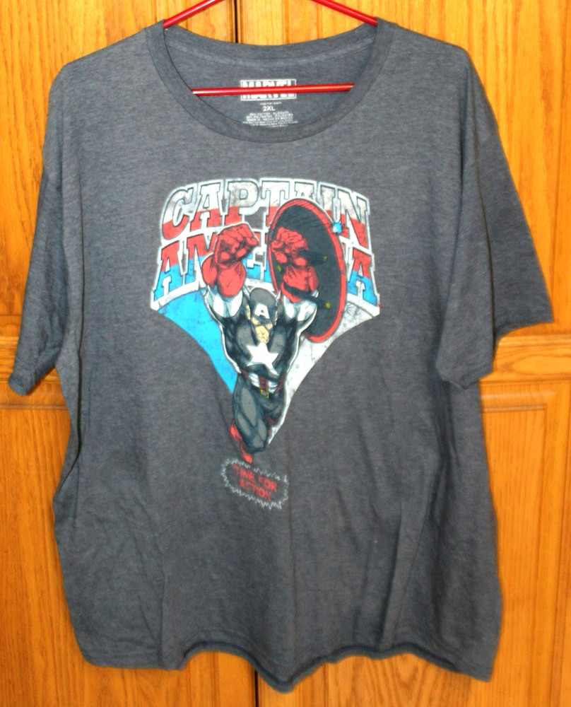 Marvel Gray Short Sleeve Captain America 