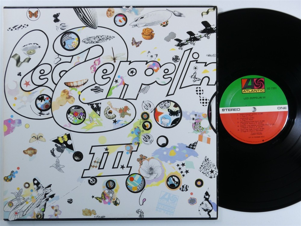 LED ZEPPELIN III ATLANTIC LP VG+ die-cut gatefold f