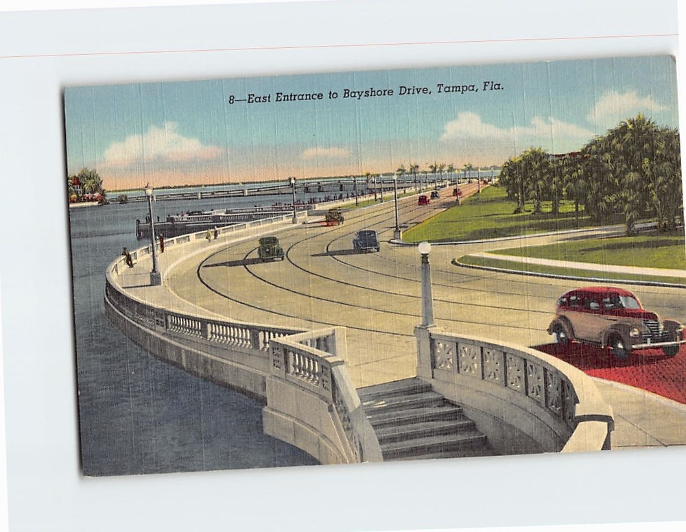 Postcard East Entrance to Bayshore Drive Tampa Florida USA