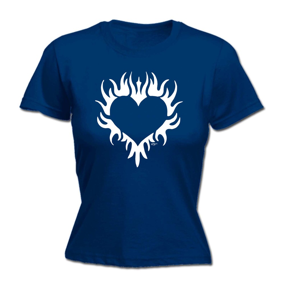 Flaming Heart - Womens T Shirt Funny T-Shirt Novelty gift tshirt
