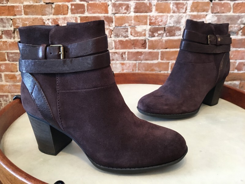 Clarks Brown Leather Enfield River Wrap Detail Heeled Ankle Boots 7.5 Sale