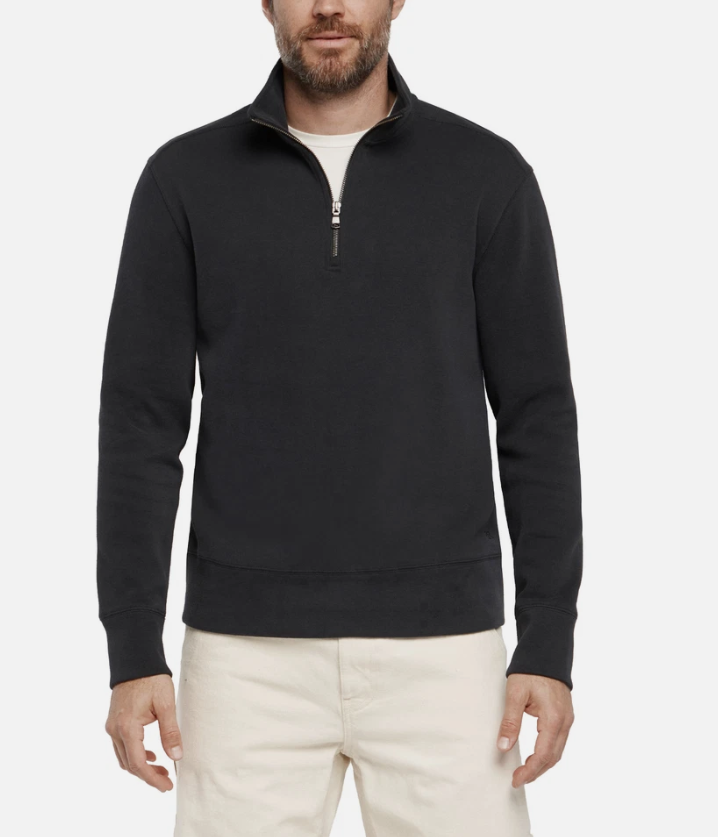 Banana Republic Men's Double Knit 1/4 Zip Pullover Black Size XL