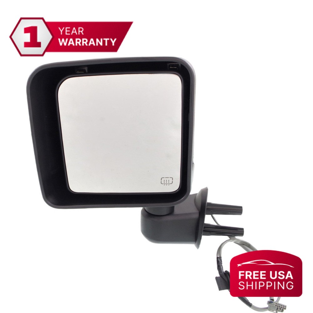 Mirror Chrome Power Glass Heated Driver Side For 2014-2014 Jeep Wrangler