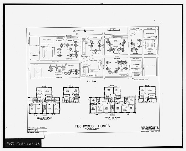 Photo:Atlanta Georgia 1930s Techwood Homes Public Housing Site Plan HABS