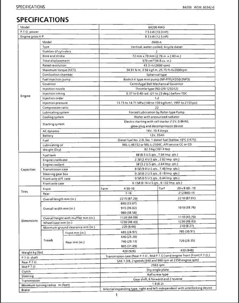 Kubota B4200 RC44-42 Service Repair Manual, Workshop Manual