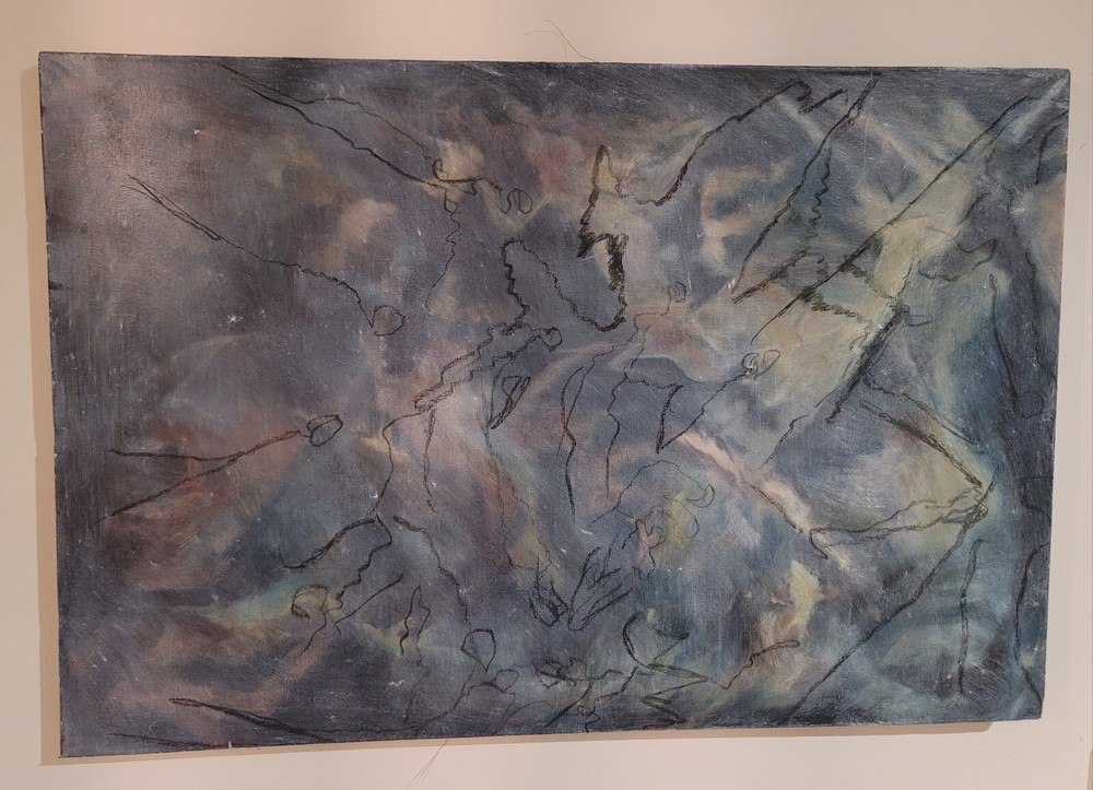 Vintage Mid Century Abstract Artwork Palm Springs Collectible-image