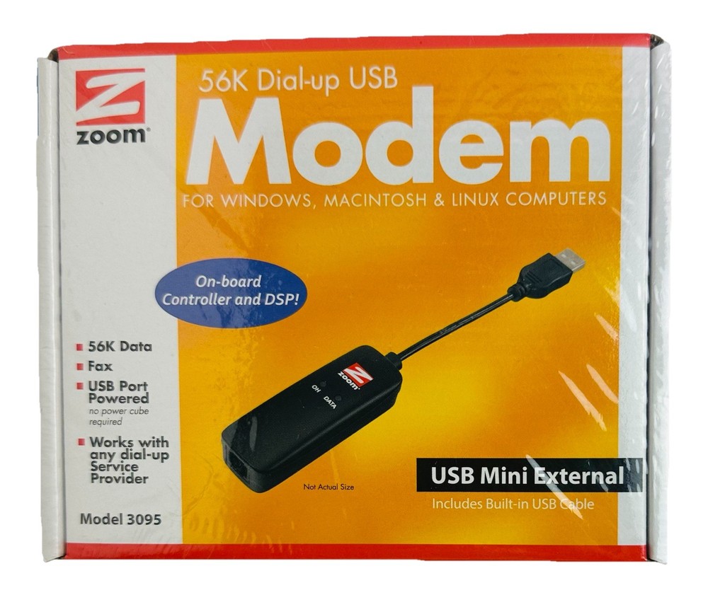 Zoom V.92 56K USB Mini External Modem ( 3095 )  New SealedFREE SHIPPING