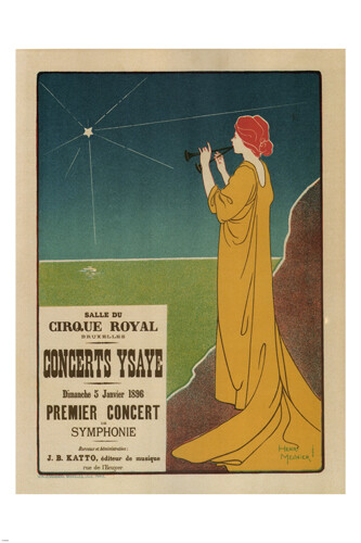 YSAYE concerts VINTAGE AD POSTER Henri MEUNIER Belgium 1895 20x30 top QUALITY