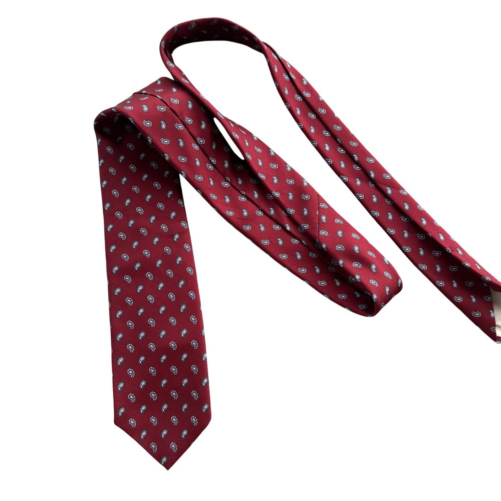 Brooks Brothers Necktie Mens Burgundy Paisley Silk Makers USA Made Classic