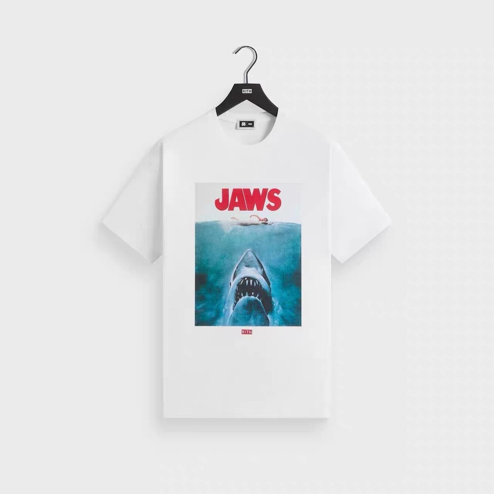 Kith x Jaws 50th Anniversary Vintage Wash Japanese Poster Tee White XL