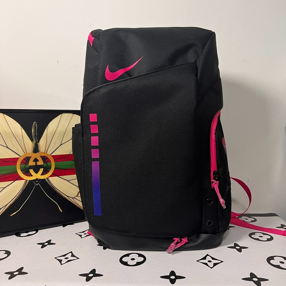 Nike Elite Pro Basketball Backpack Gym Bag Black with Colorful Airbag Design  
