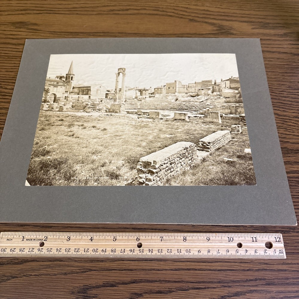 Vintage Theatre Interior Arles Mounted Greek Architecture Photo Greece