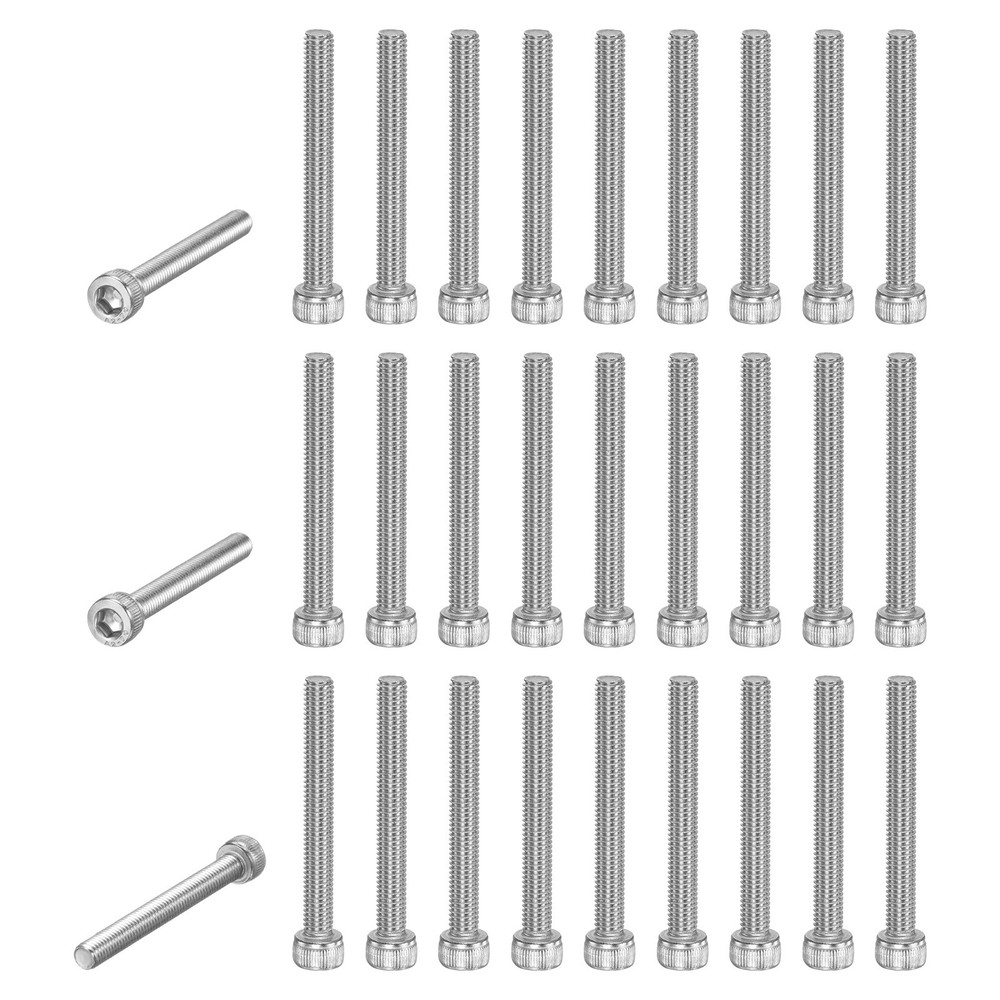 50-Pack Socket Head Cap Screws Bolts M5x45mm 0.8mm Pitch for Chainsaw [Silver]
