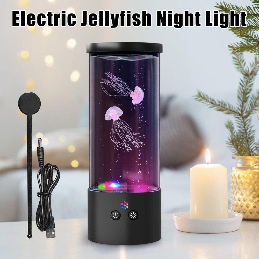 Jellyfish Lamp Changing for Relax Mood Light Gift with USB for Home Decoration