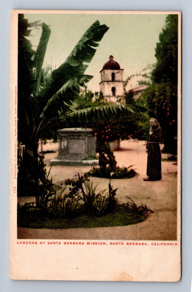 Santa Barbara CA-California Gardens Of Mission Vintage Postcard