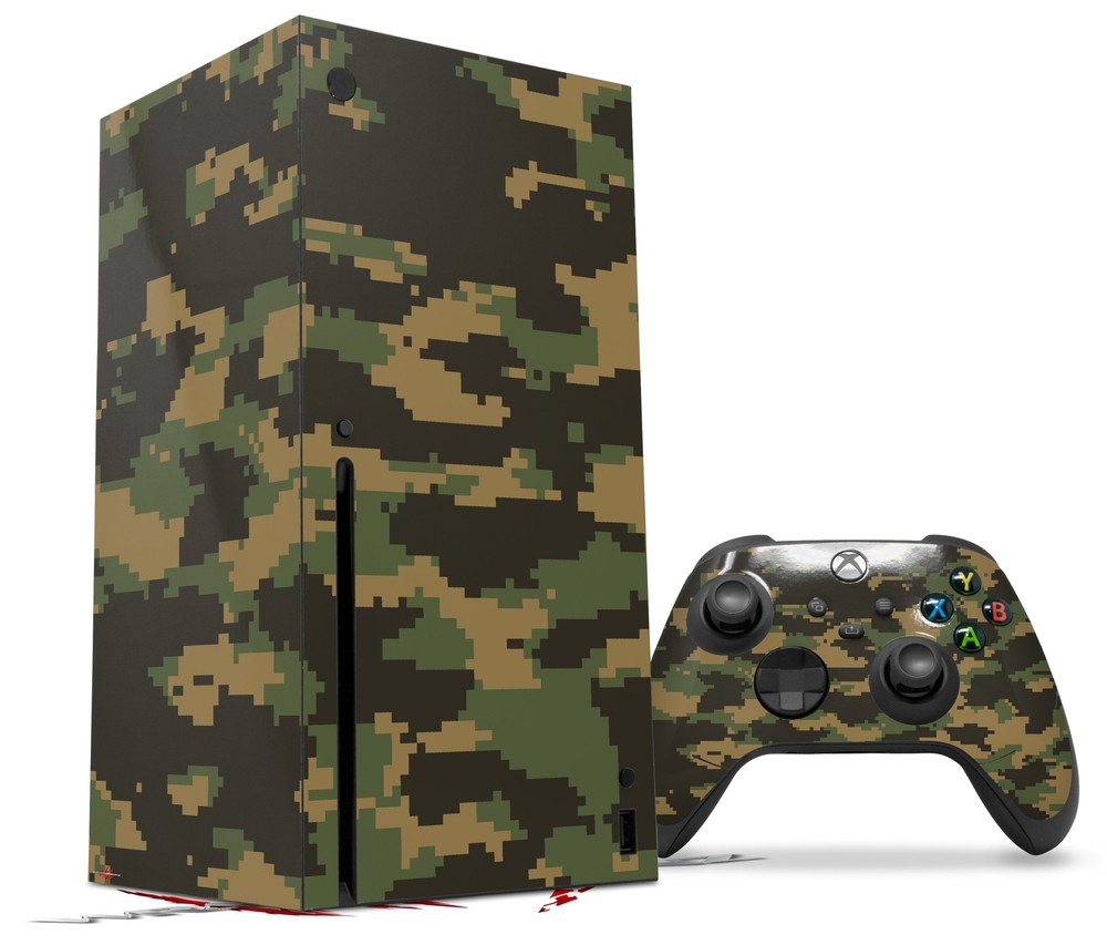 Skin Set for XBOX Series X WraptorCamo Digital Camo Timber