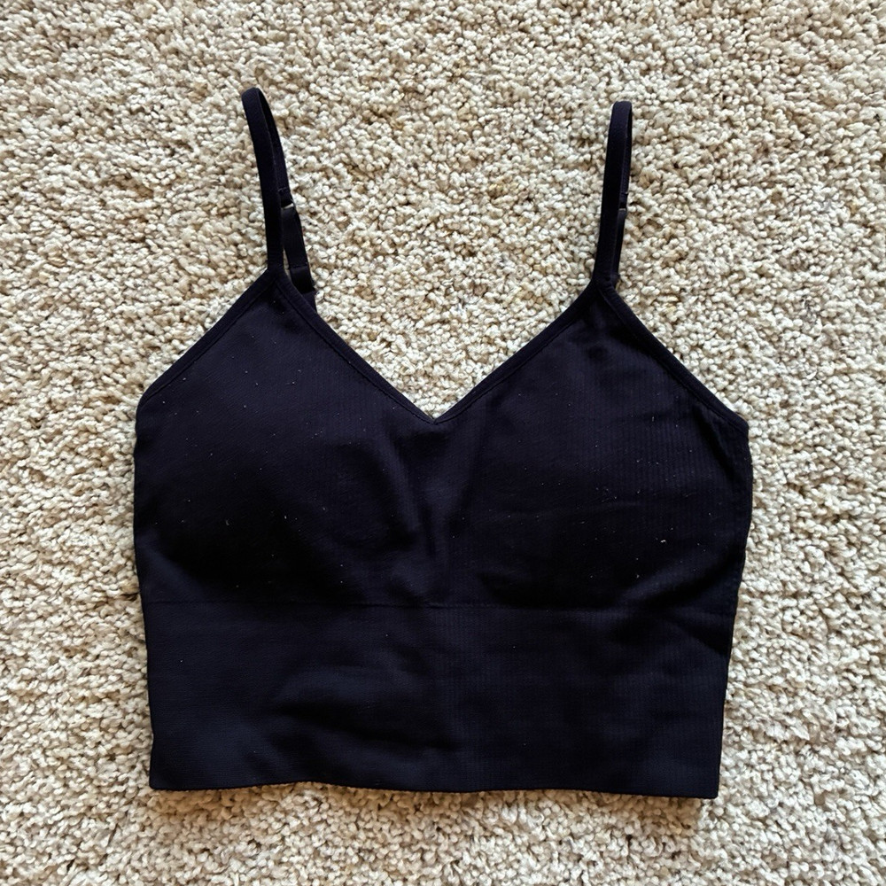 Z by Zella Sports Bra Black Wireless Pullover Women's Size S Nylon Spandex Sport