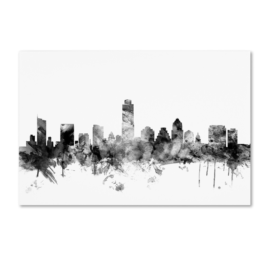 MT1070-C2232GG Austin Texas Skyline B&W by Michael Tompsett, 22x32-Inch, 22 i...