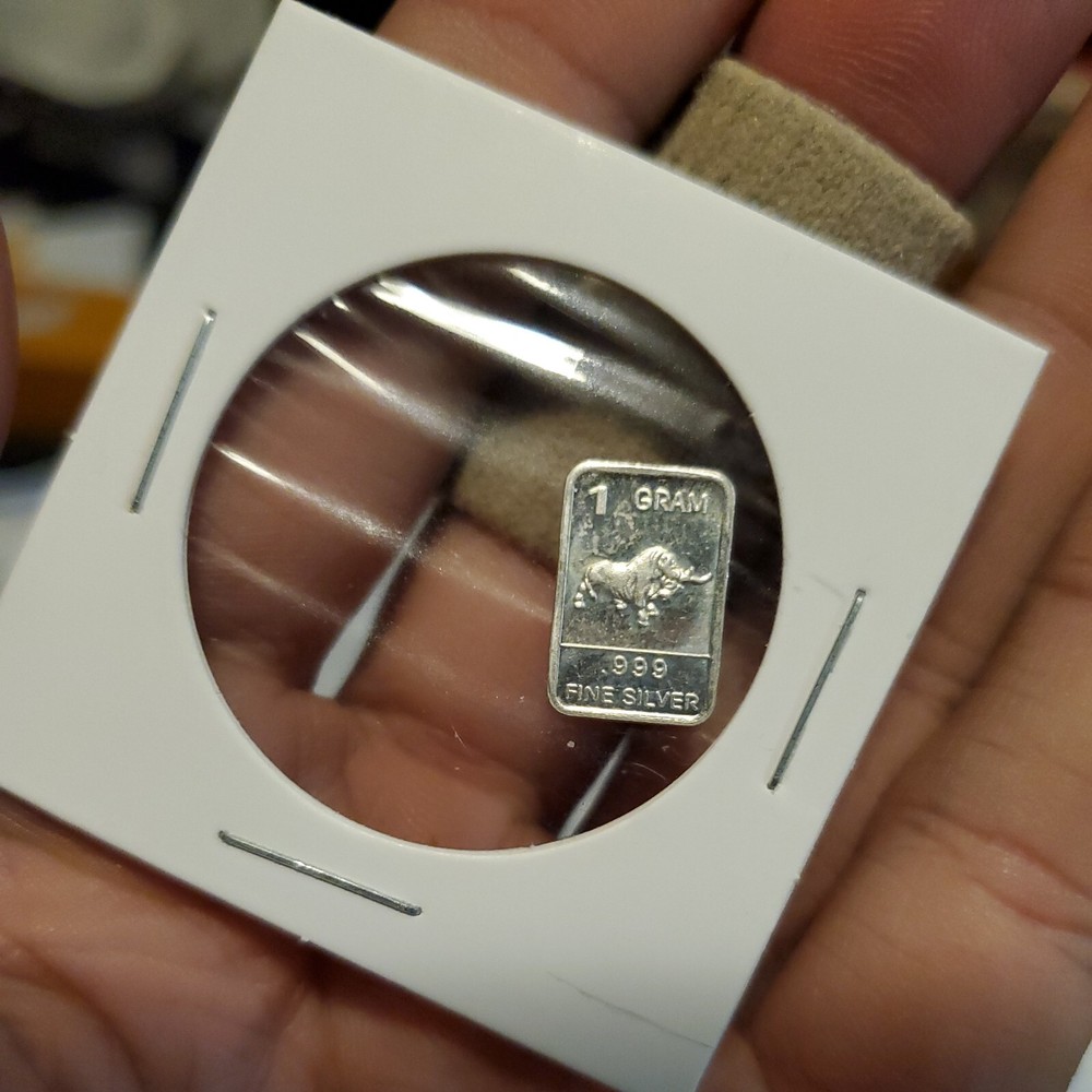 Vintage Bar Pure .999 Fine Silver Bars Bullion Estate Bull LongHorn Designs