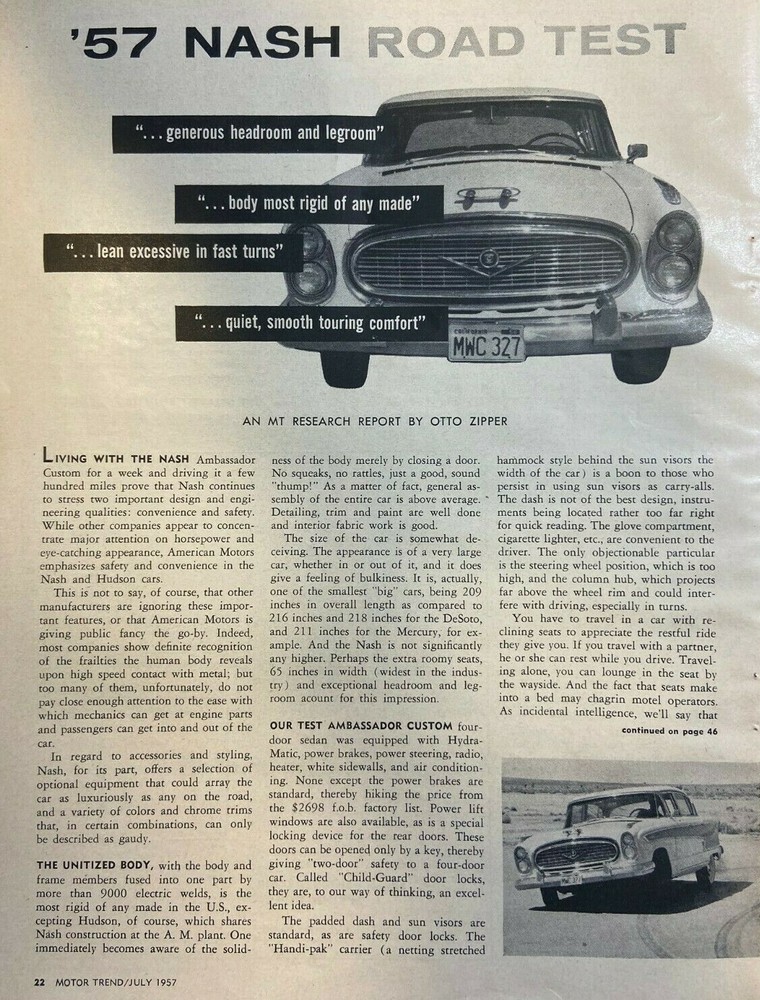1957 American Motors Nash Ambassador Custom illustrated