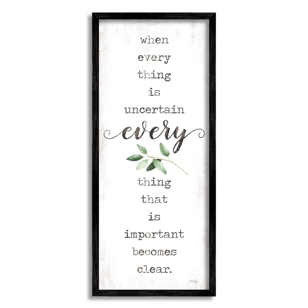 When Everything is Uncertain Motivational Phrase Green Black Framed Wall Art,...