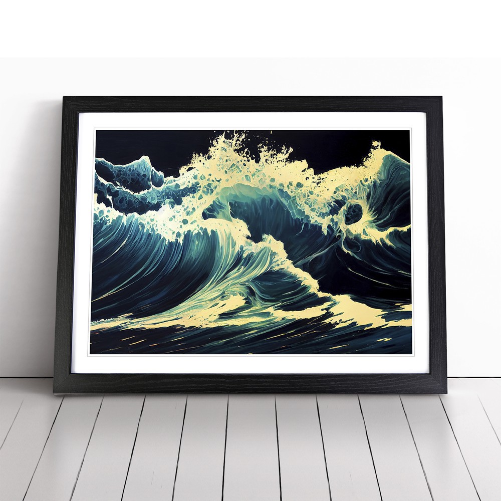 A Vivid Ocean Wave Wall Art Print Framed Canvas Picture Poster Decor Living Room