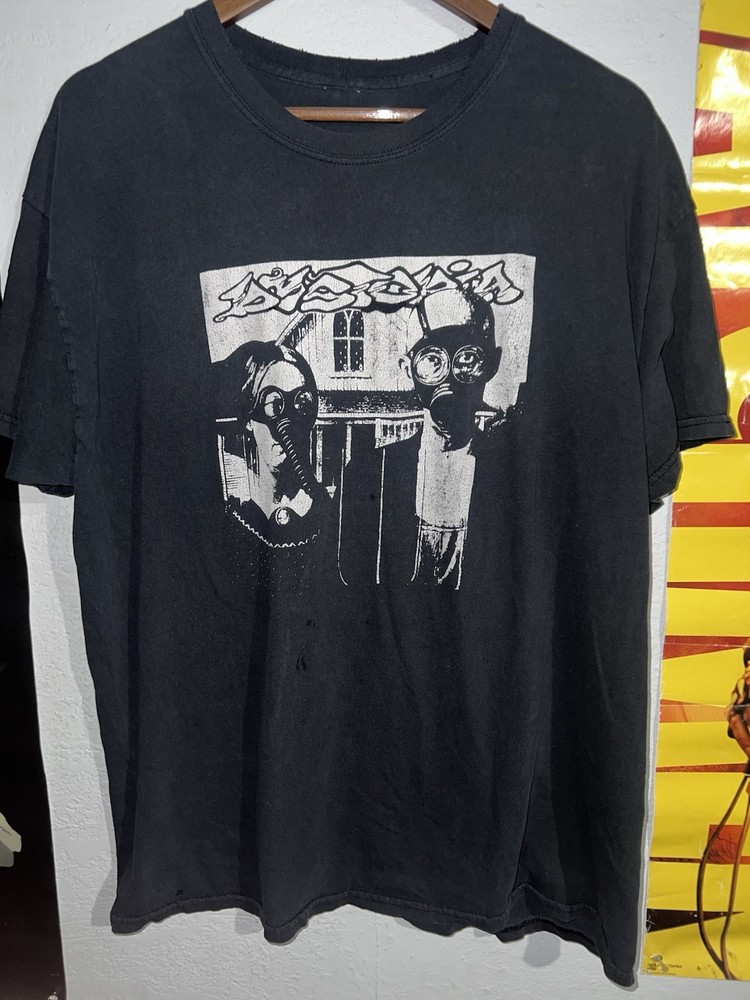 Rare Vtg Y2K Dystopia Band Tee XL Sludge Metal Crust Punk Hardcore Rock Thrashed