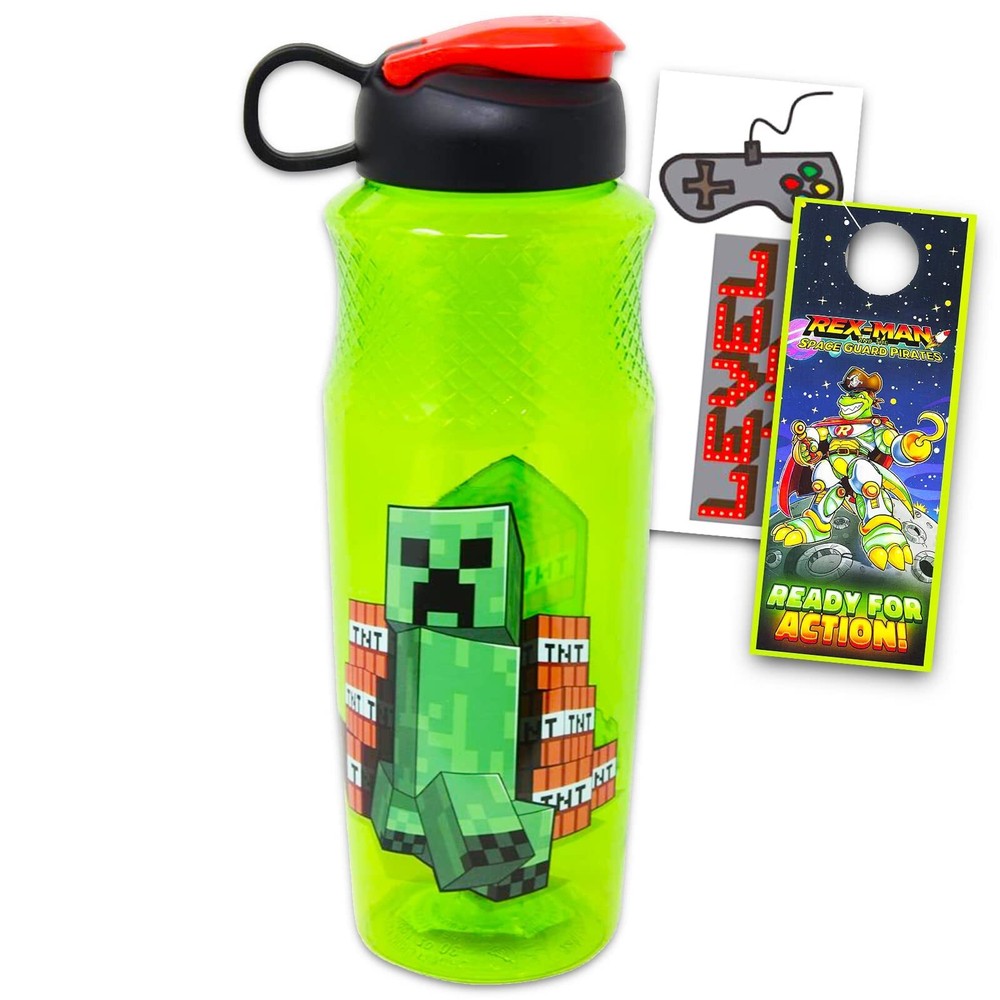 Minecraft Water Bottle for Boys - Bundle with 30oz Minecraft Refillable Bottl...